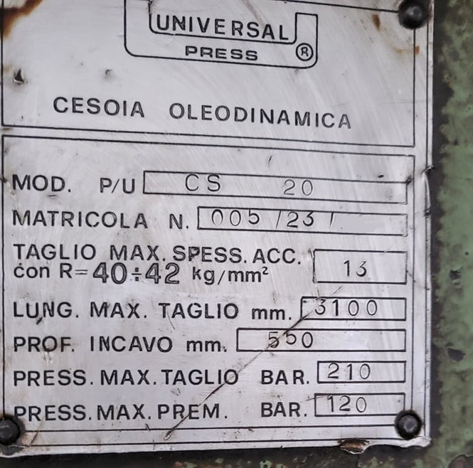UNIVERSAL PRESS CS 20 